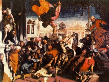 Le miracle de Saint Marc libère l’esclave italien Renaissance Tintoretto Peinture à l'huile